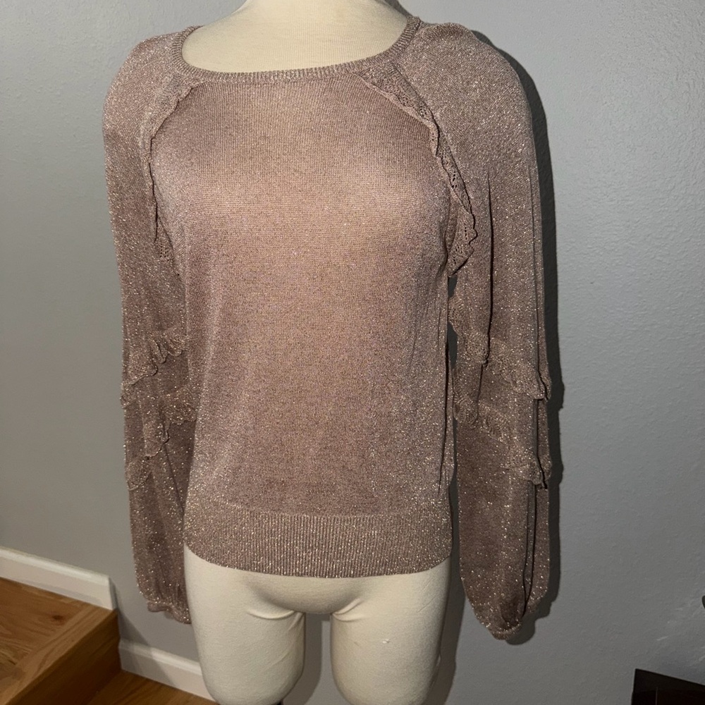 Joie Metallic Gold Glitter Sweater